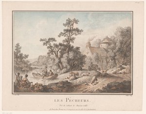 Landschaft mit Hirten und Fischern
