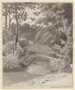 Brücke im Garten von Sanderumgaard von Christoffer Wilhelm Eckersberg