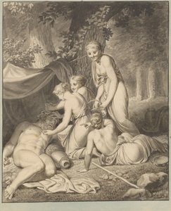 Der schlafende Silen wird von Bacchantinnen geweckt von Christoffer Wilhelm Eckersberg