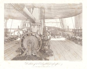 Deck eines Kriegsschiffs, nach vorne gesehen