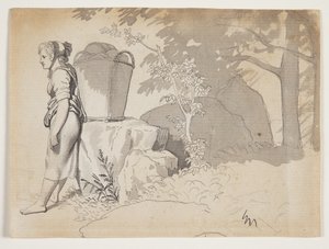 Eine Bäuerin ruht sich aus von Christoffer Wilhelm Eckersberg
