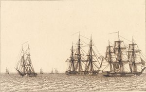Eine Brigg segelt. Illustration zu "Linearperspectiven", Tafel IXb