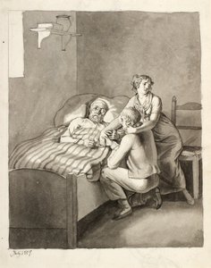 Ein sterbender Vater vereint ein junges Paar von Christoffer Wilhelm Eckersberg
