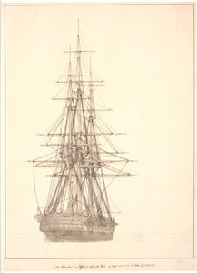 Eine Fregatte von hinten gesehen von Christoffer Wilhelm Eckersberg