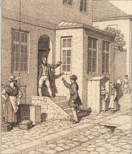 Eine Straßenszene. Illustration zu "Linearperspectiven", Tafel VII von Christoffer Wilhelm Eckersberg