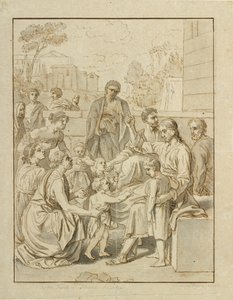 Christus lässt die kleinen Kinder zu sich kommen von Christoffer Wilhelm Eckersberg