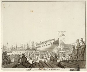 Linienschiff Prinz Christian Frederik läuft vom Stapel