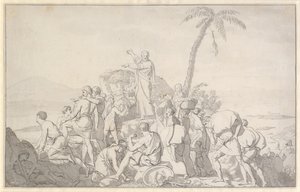 Moses teilt die Wasser und die Armee des Pharaos wird verschlungen von Christoffer Wilhelm Eckersberg