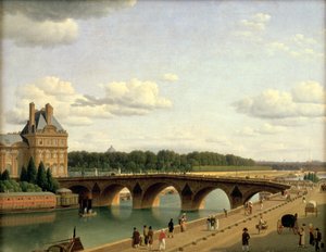 Paris, Blick auf die Pont Royal, Quai Voltaire, 1812 von Christoffer Wilhelm Eckersberg