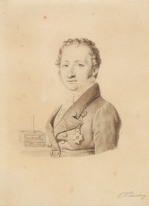 Porträt des norwegischen Physikers Christoffer Hansteen. Brustbild en face links von Christoffer Wilhelm Eckersberg