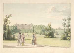 Ansicht vom Frederiksberg Garten beim Schloss und Apistempel