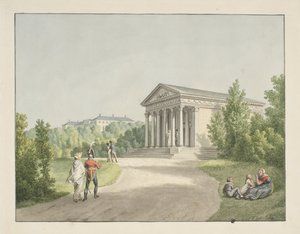 Prospekt vom Frederiksberg Garten beim Schloss und Apistempel von Christoffer Wilhelm Eckersberg