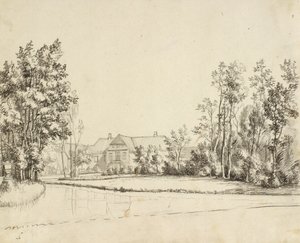 Sanderumgaard vom Garten aus gesehen von Christoffer Wilhelm Eckersberg