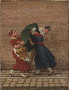 Straßenszene bei windigem und regnerischem Wetter von Christoffer Wilhelm Eckersberg