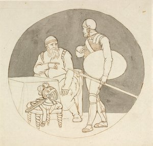 Zwei Krieger, einer stehend, der andere sitzend von Christoffer Wilhelm Eckersberg