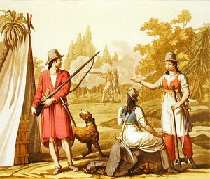 Eine Gruppe von Männern und Frauen aus den Antillen von C. Bottigelli