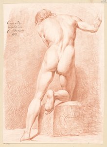 Stehender männlicher Akt von hinten gesehen (1. Preis 1802) von C. Courier