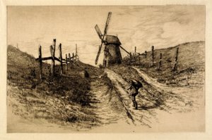 Landschaft mit Windmühle von C. F. William Mielatz