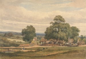 Emerey Down bei Lyndhurst, New Forest, Hants (Aquarell & Graphit auf Papier) von C. John Mayle Whichelo