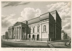 Außenansicht des Covent Garden Theaters, London, von Bow Street von C. John Mayle Whichelo