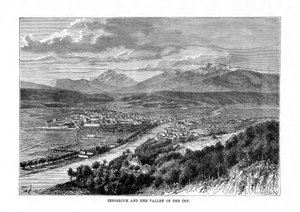 Innsbruck und das Tal des Flusses Inn, Österreich, 1879 von C. Laplante