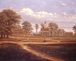 Blick über Clapham Common in Richtung North Side und The Pavement von C. Norris