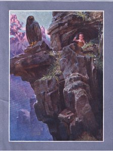 Inmitten unzugänglicher Berggipfel, aus Das Kind der Luft, veröffentlicht von Duckworth von C. Wilhelm