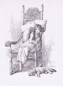 Aufgestützt im großen Lehnstuhl, aus The Child of the Air, veröffentlicht von Duckworth von C. Wilhelm