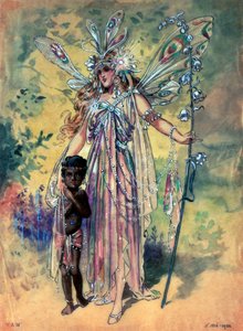 Titania, Kostümentwurf für Ein Sommernachtstraum, produziert von R. Courtneidge am Princes Theatre, Manchester