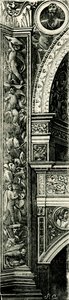 Pilasterstreifen dekoriert von Callisto Piazza (ca. 1500-1561 oder 1562), Tempio Civico della Beata Vergine Incoronata, Lodi, Lombardei, Italien, Holzschnitt von Callisto Piazza