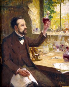 Louis Pasteur studiert die Gärung von Traubensaft