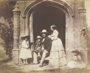 Familienporträt in der Tür, späte 1840er Jahre von Calvert Jones