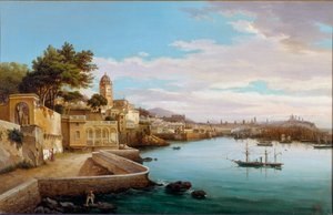 Ansicht des Hafens von Genua