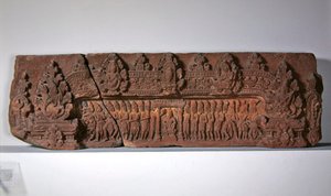 Sturz, der den Mythos des Ursprungs des Linga und die Krönung eines Königs darstellt, 2. - 7. Jahrhundert