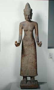 Statue der Göttin Lakshmi aus Preah Ko, Bayon-Stil