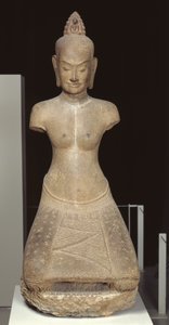 Statue von Jayarajadevi in der Gestalt der buddhistischen Gottheit Tara oder Prajnaparamita von Cambodian School