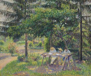 Kinder im Garten von Eragny, 1892 von Camille Jacob Pissarro