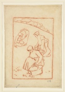 Kompositionsstudie für "Frauen, die Gras jäten" von Camille Jacob Pissarro