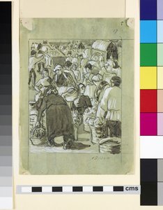 Kompositionsstudie eines Marktes von Camille Jacob Pissarro