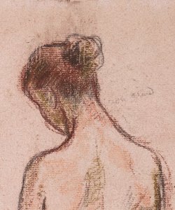Ganzkörperakt einer Frau von hinten von Camille Jacob Pissarro
