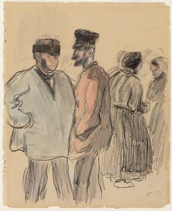 Gruppe von Menschen auf dem Markt, Gisors von Camille Jacob Pissarro