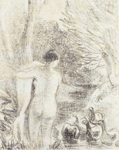Akt mit Schwänen, ca. 1895 (Studie)