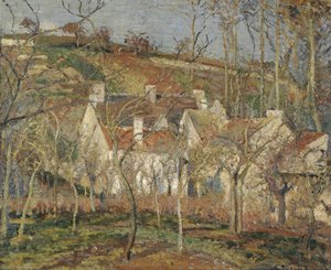 Rote Dächer, Ecke eines Dorfes, Winter, 1877