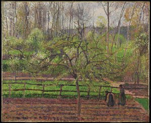 Frühling, graues Wetter, Eragny von Camille Jacob Pissarro