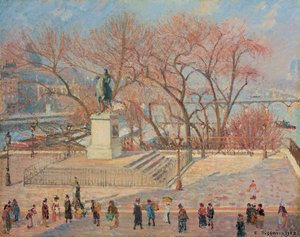 Statue von Heinrich IV., Morgen, Sonne, 1902 von Camille Jacob Pissarro