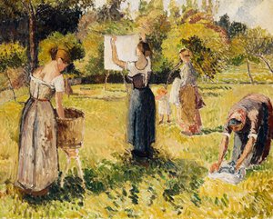 Studie von Waschfrauen in Eragny, c.1901 von Camille Jacob Pissarro