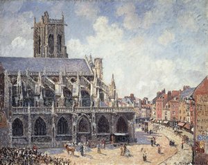 Die Kirche Saint Jacques in Dieppe im Morgensonne; L