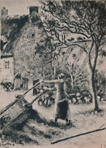 Frau leert eine Schubkarre, um 1880, 1946 von Camille Jacob Pissarro