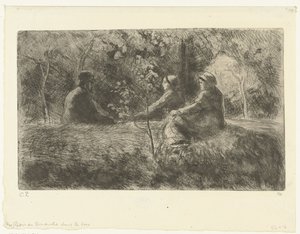 Sonntagsruhe im Wald von Camille Jacob Pissarro