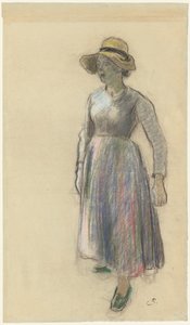Ein Bauernmädchen mit Strohhut, ca. 1892 von Camille Pissarro